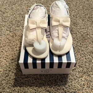 Kids size 1 Crown and Ivy white sandals. Brand New in box!